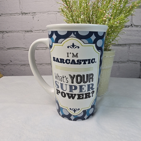 Boston Warehouse Blue and White Mug - Picture 1 of 7